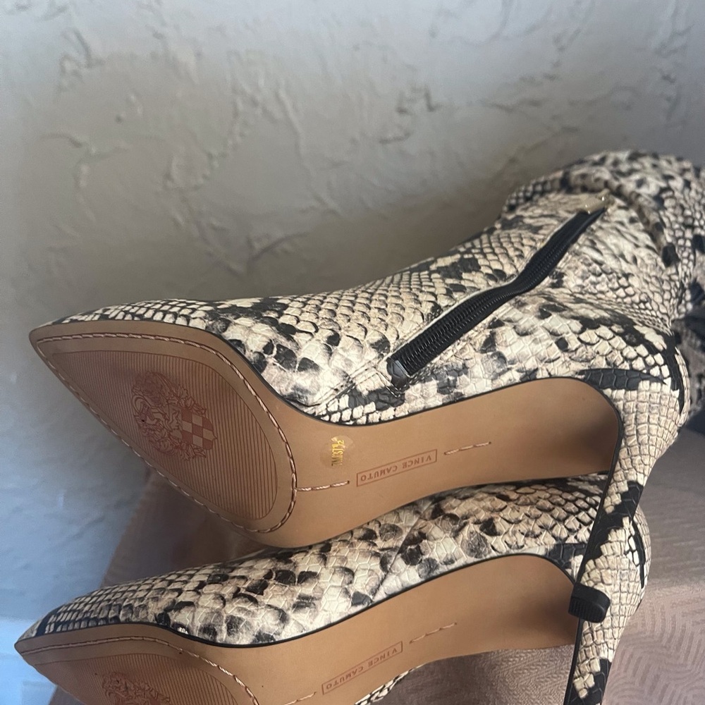 Vince Camuto Snakeskin Pattern Over Knee-High Boots - Picture 5 of 5
